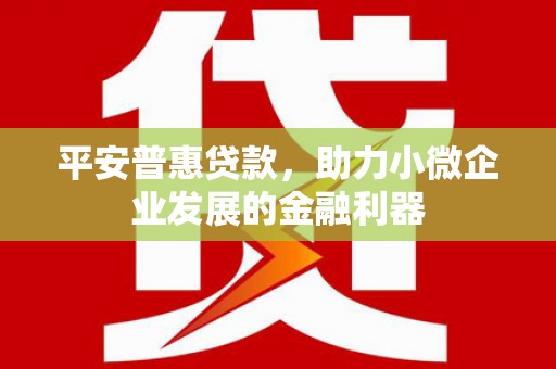 平溪平安普惠贷款，助力小微企业发展的金融利器