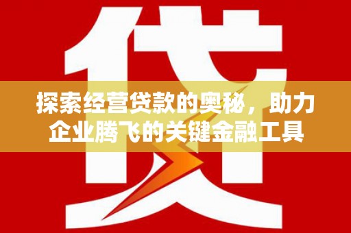 平溪探索经营贷款的奥秘，助力企业腾飞的关键金融工具
