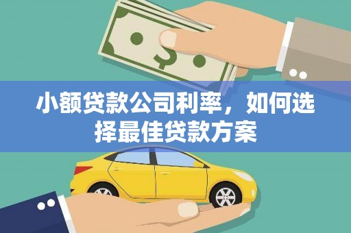 平溪小额贷款公司利率，如何选择最佳贷款方案