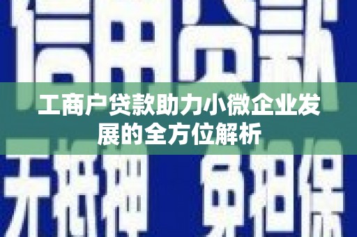 平溪工商户贷款助力小微企业发展的全方位解析