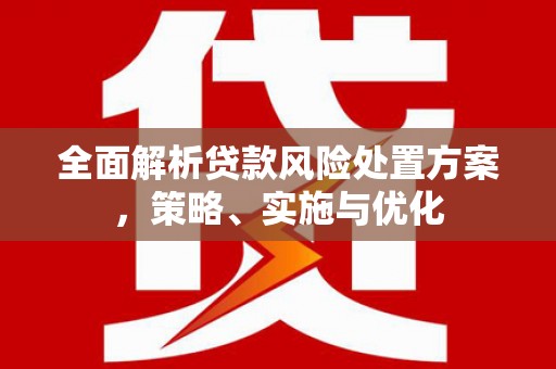 平溪全面解析贷款风险处置方案，策略、实施与优化