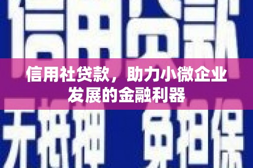 平溪信用社贷款，助力小微企业发展的金融利器