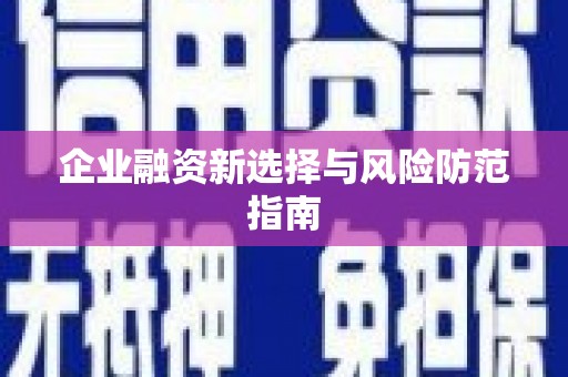 平溪企业融资新选择与风险防范指南